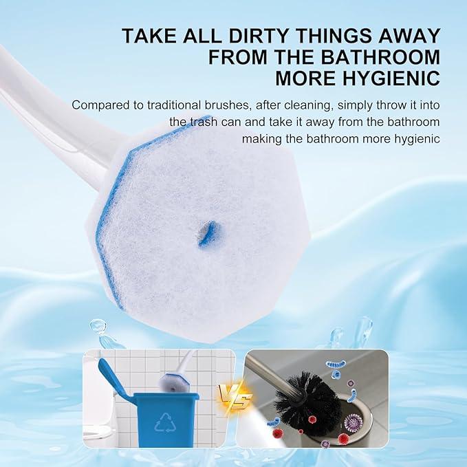LufamlyGo Upgraded 60pcs Toilet Wand Refills fits Clorox Toilet Wand, Thickened Cleaning Layer, Won’t Fall Apart, Disposable Bathroom Cleaning Scrub Pads with Fresh Scent, for Home & Commercial Use - ModernBath