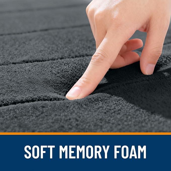 OLANLY Memory Foam Bath Mat 44x32, Super Soft Absorbent Bathroom Rugs, Quick Dry, Machine Washable Shower Floor Rugs, Bathmat Carpet, Bathroom Home Decor Accessories, Dark Gray - ModernBath