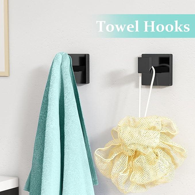 20-Piece Matte Black Bathroom Hardware Set, 24 Inch Bath Towel Bar Set, Stainless Steel Wall Mounted Towel Rack for Bathroom - ModernBath