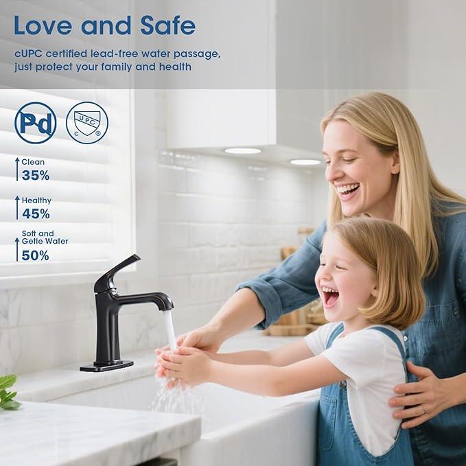 Oil-Rubbed Bronze Bathroom Faucet, Brass Single Hole Bathroom Faucets for 1 or 3 Holes, Vanity Faucet with Supply Lines and Deck Plate, Pop Up Drain - ModernBath