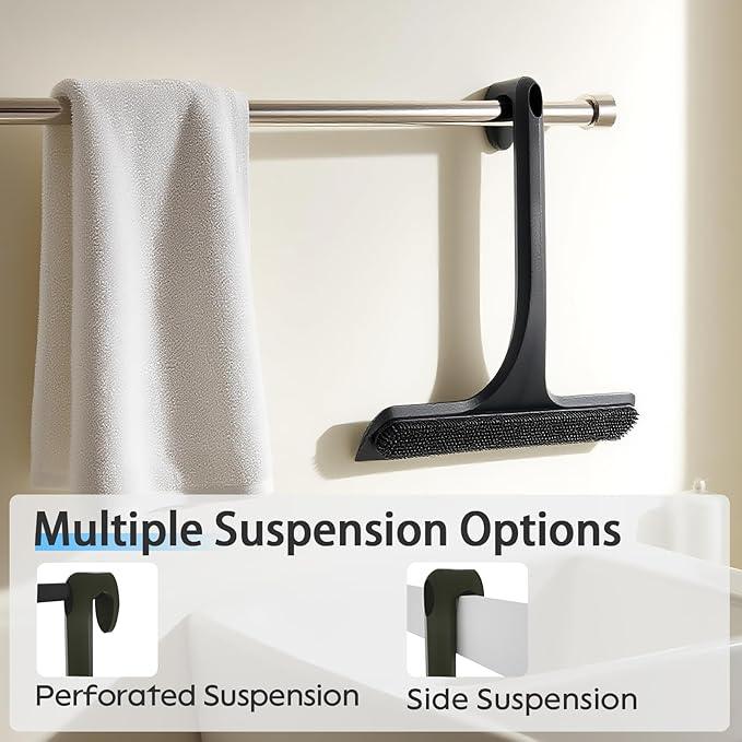 Mesiiloly 10.7“ Wide All-Purpose Shower Squeegee for Glass Doors, Squeegee for Shower Glass with Hook, Window Squeegee for Home, Small Squeegee for Shower, Bathroom, Car Glass, Mirror (Black) - ModernBath