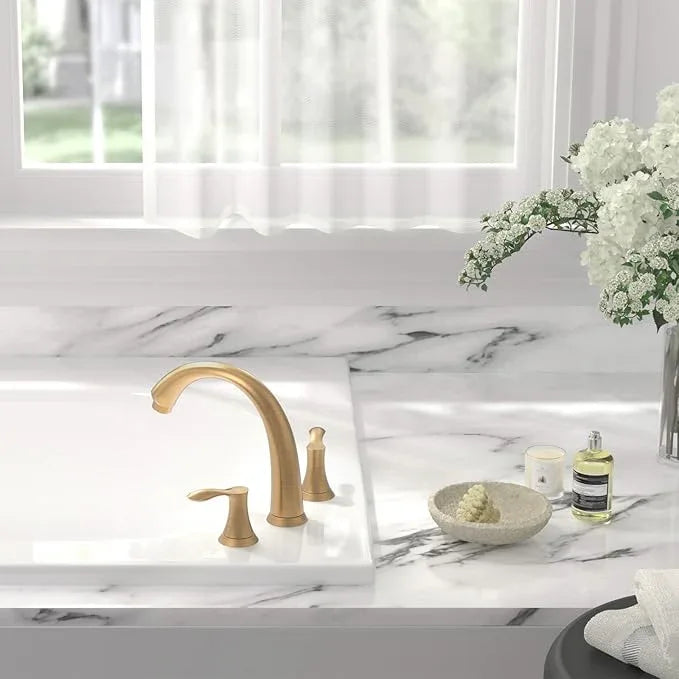 Lava Odoro 2-Handle Widespread Roman Tub Faucet, Bronze Gold Tub Faucet, Brass Roman Bathtub Faucet, Tub Filler, Valve Included, TF405-BB - ModernBath
