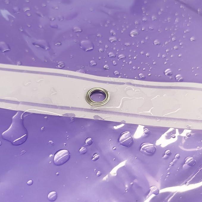 Barossa Design Shower Curtain Liner - Premium Clear Lavender PEVA Shower Liner with 3 Magnets and Metal Grommets, Waterproof Lightweight Standard Size Bathroom Curtains - Translucent Lavender - ModernBath