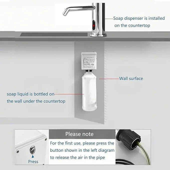 Automatic Soap Dispenser Touchless for Kitchen and Bathroom, Sink Built in Commercial Electric Soap Dispenser,Upgraded Infrared Sensors, with Bottle and Pump Electroplated 33.81oz/1000ml - ModernBath