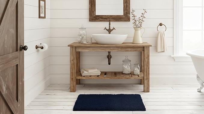C23 Luxury Bathroom Rugs, Bath Mat - 20"x32" | 2200 GSM Tufted Cotton Bathroom Mat | Ultra-Absorbent Quick Dry, Heavyweight Non-Slip Bathmat | Thick Soft Plush Machine Washable Bath Rug - ModernBath