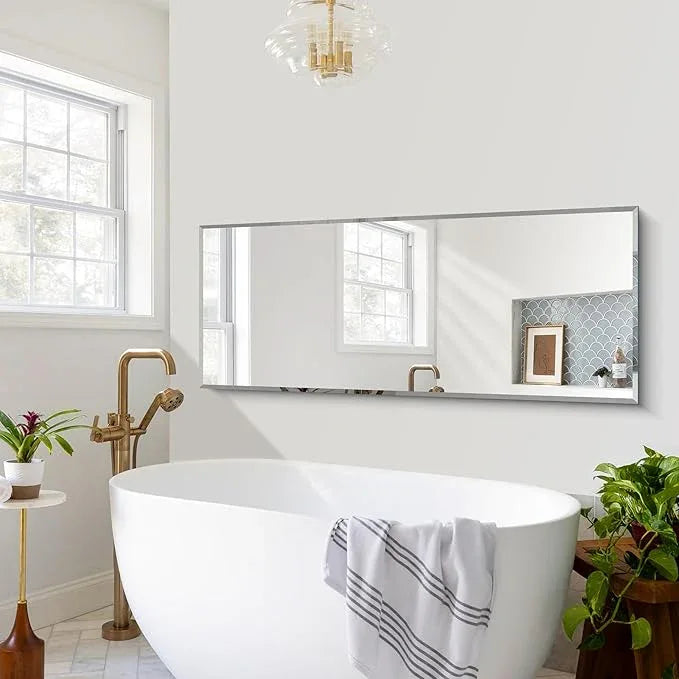 CILIBER Beveled Mirror, 24x60 Large Frameless Beveled Bathroom Mirrors for Wall, Upgraded Shatterproof Rectangle Vanity Mirror with Beveled Edge for Bathroom, Bedroom, Living Room and Entryway - ModernBath