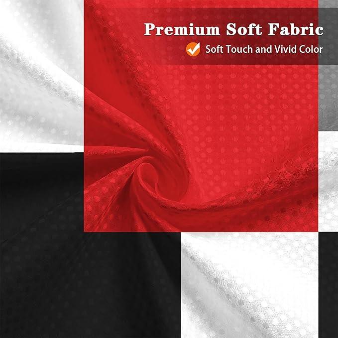 Culudea Geometric Red White Shower Curtain Set, Black and Gray Modern Bathroom Window Waterproof Shower Curtain Set for Bathroom Decor - ModernBath