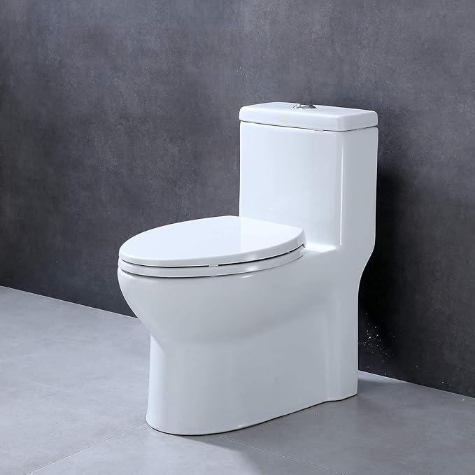 CYRRET Elongated Toilet Seat Slow Close, Easy to Install and Clean, Durable Plastic, White, Replacement Toilet Seats, Fits Standard Elongated, Obling or Oval Toilets - ModernBath