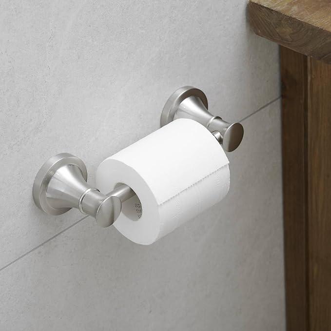 BESy Wall Mounted Toilet Paper Roll Holder Rustproof Tissue Paper Holder Bathroom Flexible Pivoting Tissue Handle Toilet Tissue Roll Holder, Brushed Nickel, Stainless Steel - ModernBath
