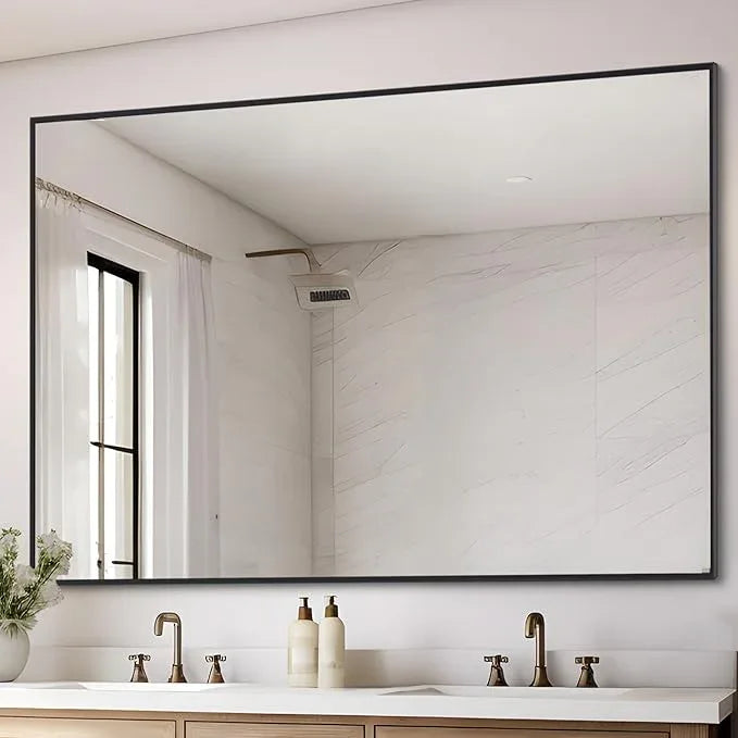DESBING Black Bathroom Mirror for Wall, 36x48 Inch Rectangle Mirrors with Metal Frame, Modern Vanity Wall Mirror Decor for Entryway Hangs, Bathroom Living Room Horizontal or Vertical - ModernBath