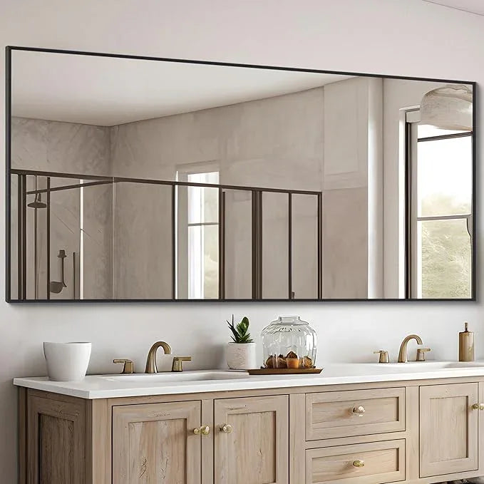 DESBING Black Bathroom Mirror for Wall, 30x60 Inch Rectangle Mirrors with Metal Frame, Modern Vanity Wall Mirror Decor for Entryway Hangs, Bathroom Living Room Horizontal or Vertical - ModernBath