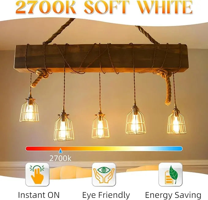 Edison Bulbs 60 watt Equivalent LED, E26 Bulb Non-Dimmable, Soft White 2700K, ST58 Vintage Light Bulbs, 90+ CRI, 6W 600LM, E26 Medium Base, Clear Glass, 18 Pack - ModernBath