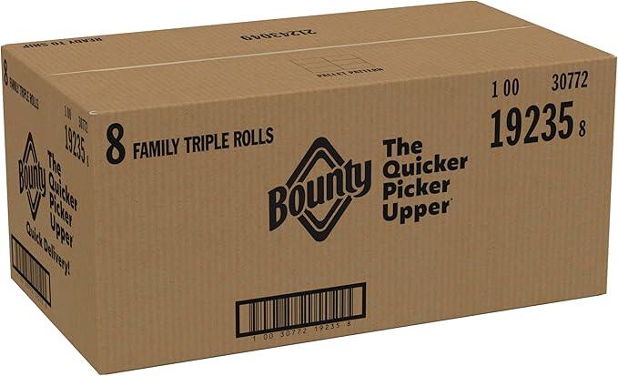 Bounty Quick-Size Paper Towels, White, 8 Family Triple Rolls = 27 Regular Rolls - ModernBath