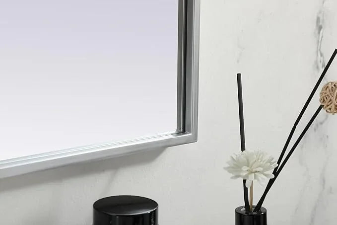 Illuminate, Metal Frame Arch Mirror 42X30 Inch in, Modern, Silver - ModernBath