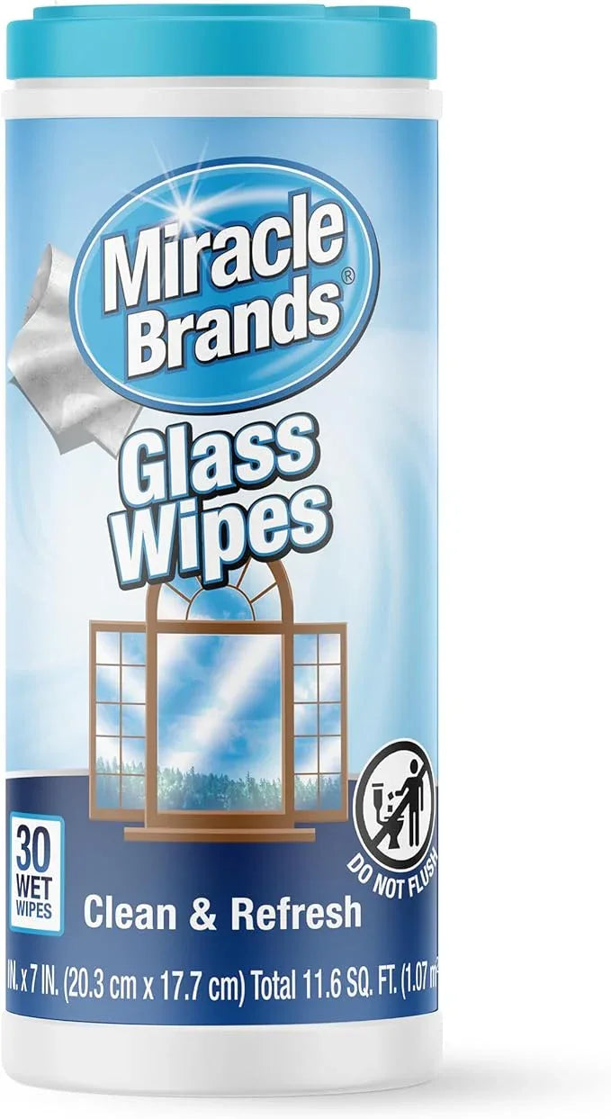 MiracleWipes for Glass, Disposable and Streak Free Cleaning Wipes for Mirrors, Windows, Kitchen, Home, and Auto- 30 Count - ModernBath