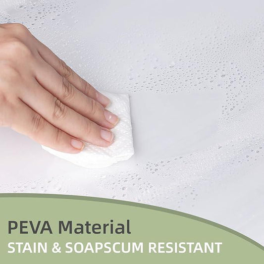 Poposa Heavy Duty Shower Curtain Liner Clear, Waterproof PEVA with 10 Rust Proof Grommets, 54" W x 72 L - ModernBath