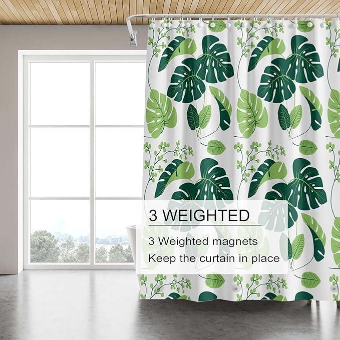TIKABC Shower Curtain Liner, 4G PEVA Shower Liner, Plastic Waterproof Shower Curtains, 72x72 inch with Grommet Holes 3 Magnetic Weights - ModernBath