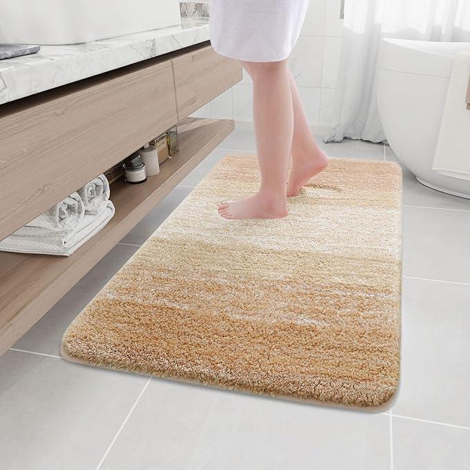 Arotive Microfiber Bathroom Rugs, Shaggy Soft and Absorbent Bath Rug, Non-Slip, Thick Plush Machine Washable Dry Bath Mats for Bathroom, Tub and Shower, 44x32, Beige, Rectangular - ModernBath