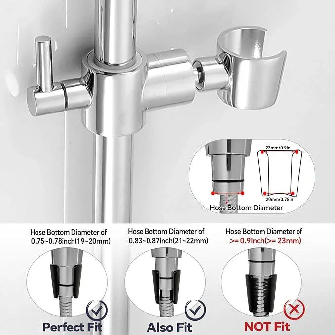 Shower Slide Bar Adjustable Handheld Shower Head Holder Wall Mount - 15inch All-Metal Shower Head Slide Bar Compatible with Bathroom Drill Free Glue Installation - Polished Chrome - ModernBath