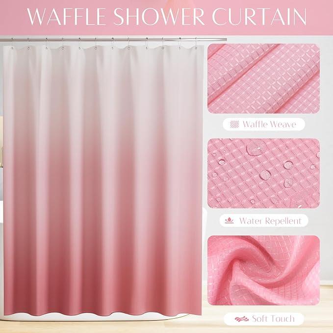WSBArt 32PCS Bathroom Set Bathroom Sets with Shower Curtain and Rugs Pink Bathroom Accessories,Shower Curtain Set,Bathroom Rug Set with Bathroom Trash Can - ModernBath