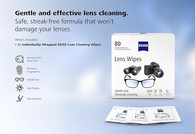 ZEISS Pre-Moistened Lens Cleaning Wipes, 80 Count - ModernBath