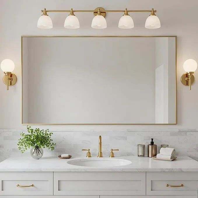 Bonverre 20x40 Inch Brass Bathroom Mirror for Wall, Aluminum Frame Rectangle Rectangular Vanity Mirror, Modern Large for Bedroom, Living Room, Horizontal or Vertical - ModernBath