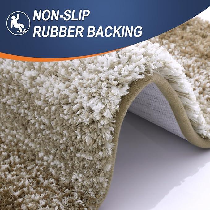 OLANLY Bathroom Runner Rugs 44x24, Extra Soft Absorbent Microfiber Bath Rugs, Rubber Backing, Quick Dry, Machine Washable Bath Mats for Bathroom Floor, Tub and Shower, Home Decor Accessories, Coffee - ModernBath