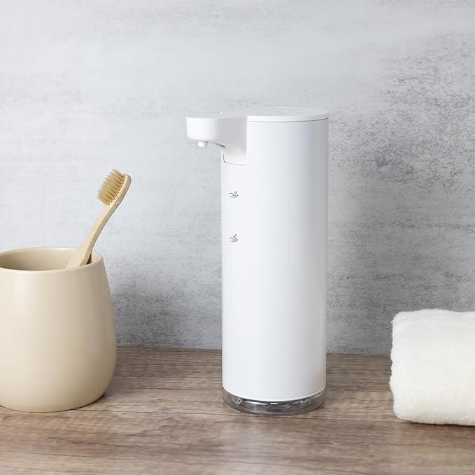 LAOPAO Automatic Soap Dispenser Foaming: Rechargeable Touchless Soap Dispenser Stainless Steel Foam Soap Dispenser for Bathroom Hand Soap Pump for Kitchen Xmas Gift, 9oz, White - ModernBath