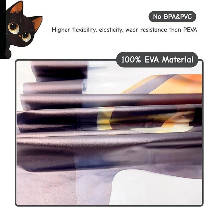 Clear Cute Funny Black Cat Shower Curtain Liner, Are You Pooping Shower Curtain, Fun Anime Cat Shower Curtains for Bathroom, 72x78 Plastic Cool Summer Shower Curtain Set with Weighted Magnets 12 Hooks - ModernBath