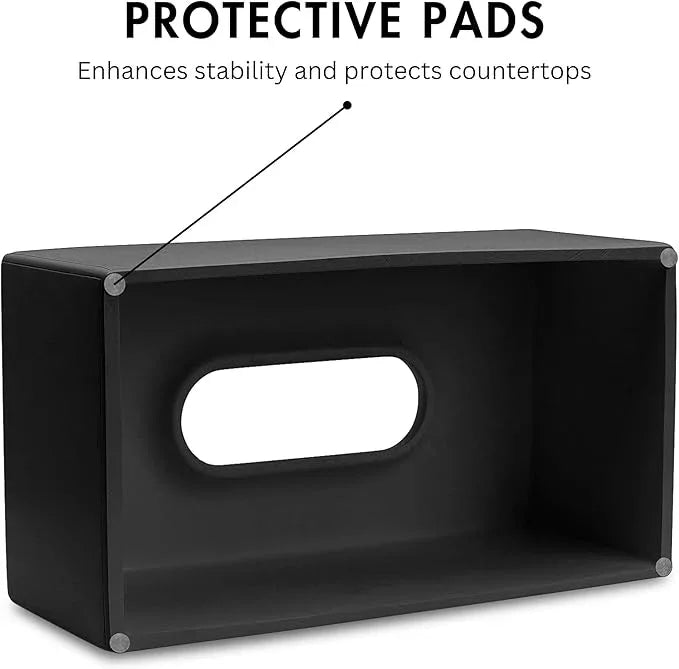 Yew Design Matte Black Tissue Box Cover Rectangular, Facial Tissue Dispenser for Bathroom, Kitchen, Bedroom, Office, Hotel, Restaurant, Countertop, Nightstand, Car, and Desk - ModernBath