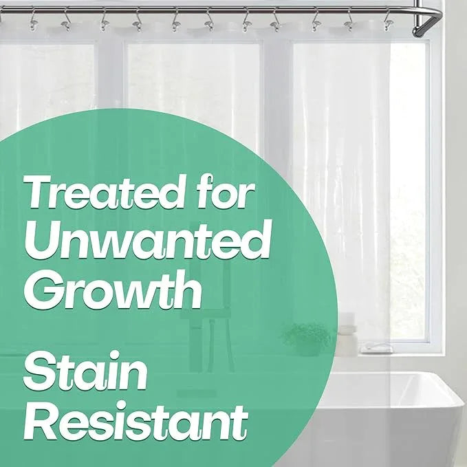Mrs Awesome Extra Long Shower Curtain Liner 96" Length, Ceiling to Floor XL PEVA Plastic Shower Curtain for Bathroom Lightweight & Waterproof, 72 x 96, Clear - ModernBath