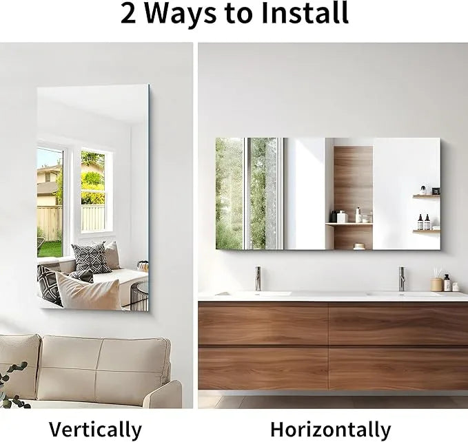 CILIBER Frameless Mirror, 24x48 Inch Large Bathroom Mirrors for Wall Over Sink, Upgraded Shatterproof Vanity Mirror with Polished Edge for Bathroom,Bedroom,Living Room and Entryway - ModernBath