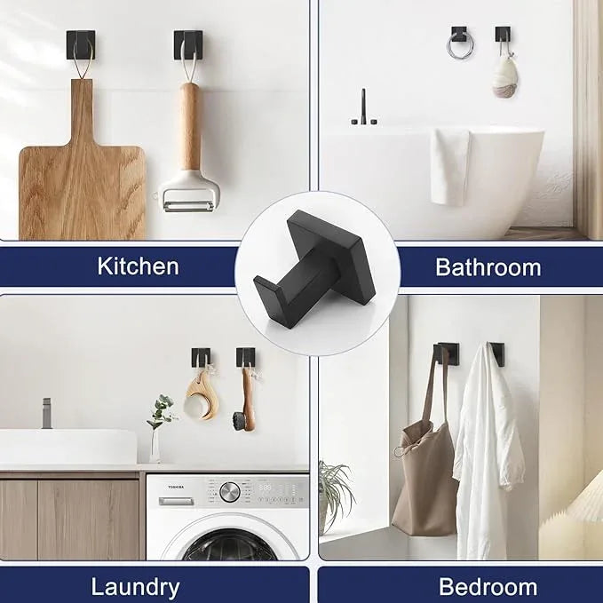 Lairuier 5-Piece Matte Black Bathroom Hardware Set, Bathroom Accessories Set with Towel Bar, Toilet Paper Holder and 2 Towel Hooks SUS304 Stainless Steel Towel Bar Set Wall Mounted - ModernBath