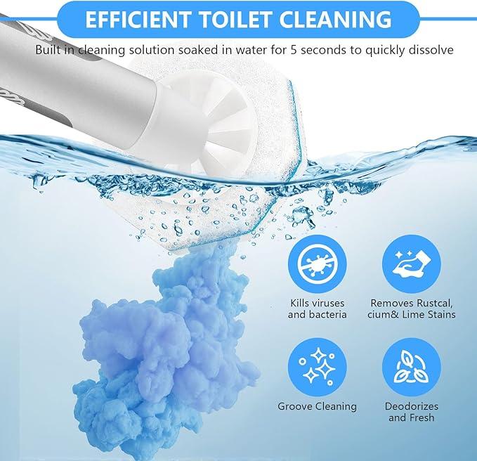 50 Pcs Toilet Bowl Wand Refills for Clorox, Upgraded Octagon Disposable Replacement Heads Compatible with Clorox Toilet Wand for Bathroom Cleaning - ModernBath