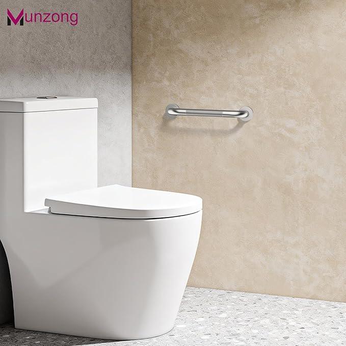 12 Inch Anti Slip Shower Safety Bars,Munzong 2 Pack Bathroom Grab Bars for Bathtubs and Showers,Brushed Nickel Knurled Handicap Balance Bar,Safety Hand Rail Support Elderly Senior Bath Handle - ModernBath