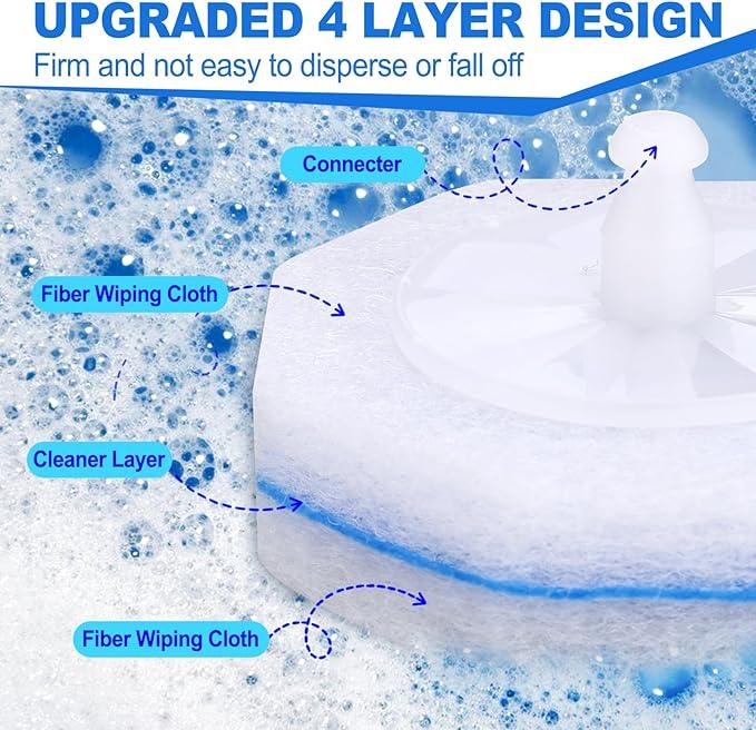 Actmuen 100pcs Disposable Toilet Brush Replacement Head,Bathroom Cleaning,Disposable Bowl Cleaners Compatible with Most Toilet Brushes - ModernBath