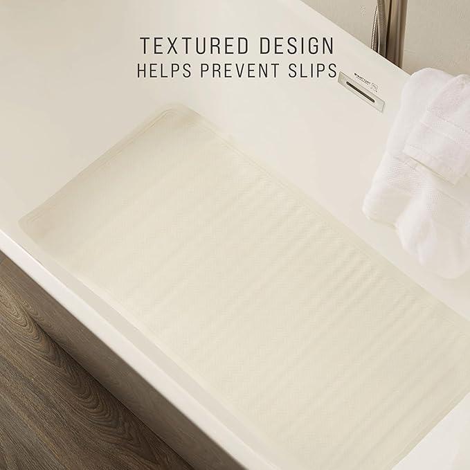 Rubbermaid Commercial Products Bath Tub and Shower Mat, 36-Inch X 18-Inch, White, Extra Long, Machine Washable, Safti-Grip Non-Slip Bathroom Mat with Suction Cups for Home/Hotel/Shower/Bathtub - ModernBath