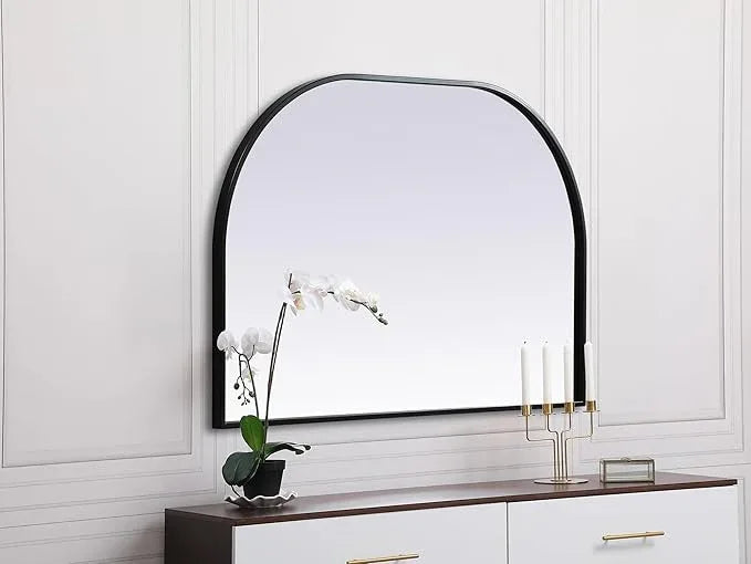 Illuminate, Metal Frame Arch Mirror 36X24 Inch in, Modern, Black - ModernBath