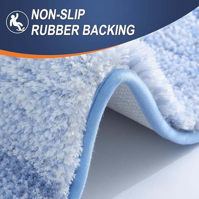 OLANLY Bathroom Rugs Mat 30x20, Extra Soft Absorbent Microfiber Bath Rugs, Rubber Backing, Quick Dry, Machine Washable Bath Mats for Bathroom Floor, Tub and Shower, Home Decor Accessories, Light Blue - ModernBath