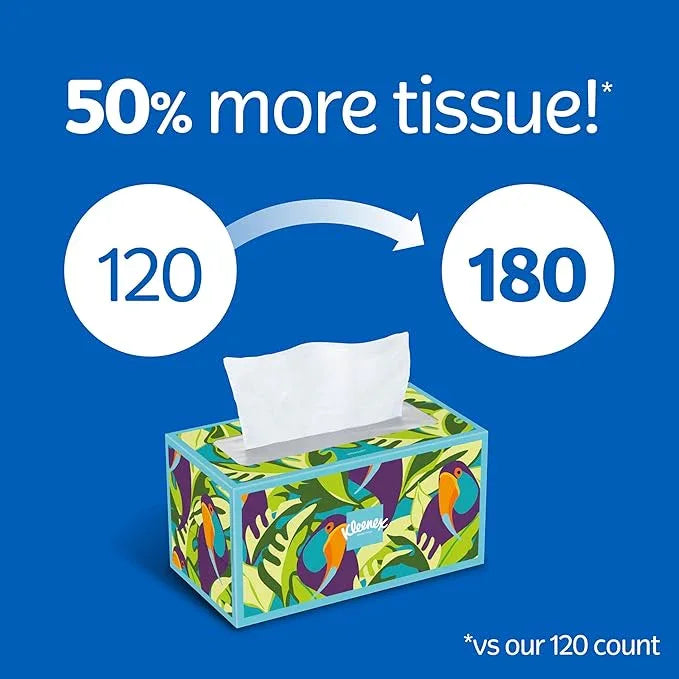Kleenex Ultra Soft Facial Tissues, 8 Flat Boxes, 180 Tissues per Box, 3-Ply, Packaging May Vary - ModernBath
