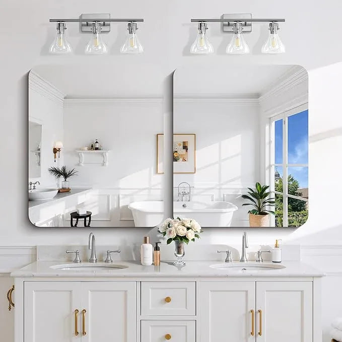 CILIBER Frameless Wall Mirror, 30" x 36" Rectangle Bathroom Mirror Rounded Corner, HD Shatterproof Vanity Mirror with Polished Edge for Over Sink, Bedroom, Entryway, Vertical or Horizontal - ModernBath