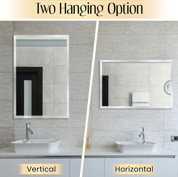 Duprima Rectangle Bevelled Frameless Mirror - Wall Mirror 30” x 40”, Shatterproof Modern Bathroom Mirror for Gym, Bathroom Vanity, Entryways with Bevelled Edge, Horizontally or Vertically - ModernBath
