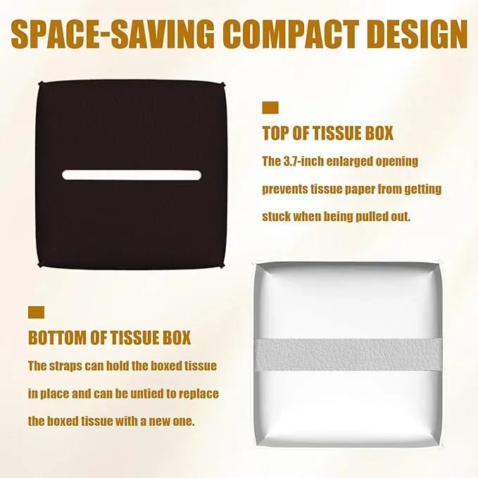 Full Moon Tissue Box Cover 2PCS, Palm Tree Leather Tissue Box Holder Square Facial Paper Case Tissue Box Cube Organizer for Bathroom Bedroom Desk Office - ModernBath