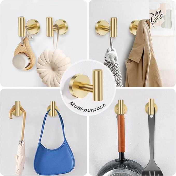 5-Piece Towel Bar Set Brushed Gold Bathroom Hardware Accessories Set Upgraded Toilet Paper Holder with Shelf Towel Holder Set for Bathroom Stainless Steel Wall Mounted - ModernBath