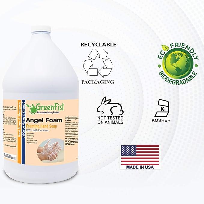 GreenFist Foaming Hand Soap Refills [ Foam Refill ] Gentle-Hand Wash Lemon Scent, 128 ounce (1 Gallon) - ModernBath