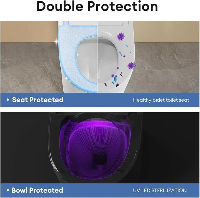 Rivix Ceramic Smart Toilet with Bidet Built In, Bidet Toilet ADA Comfort Height Elongated One-Piece Toilet,Toilet With Bidet 3 Multi-Functional Cleaning Modes Night Light Heated Seat S20 - ModernBath