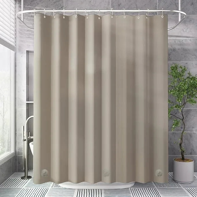 AmazerBath Shower Curtain Liner, 72x72 Tan Shower Liner, Cute Plastic Shower Curtain Liners, Lightweight Waterproof PEVA Khaki Shower Curtains for Bathroom with Magnets and 12 Grommet Holes - ModernBath