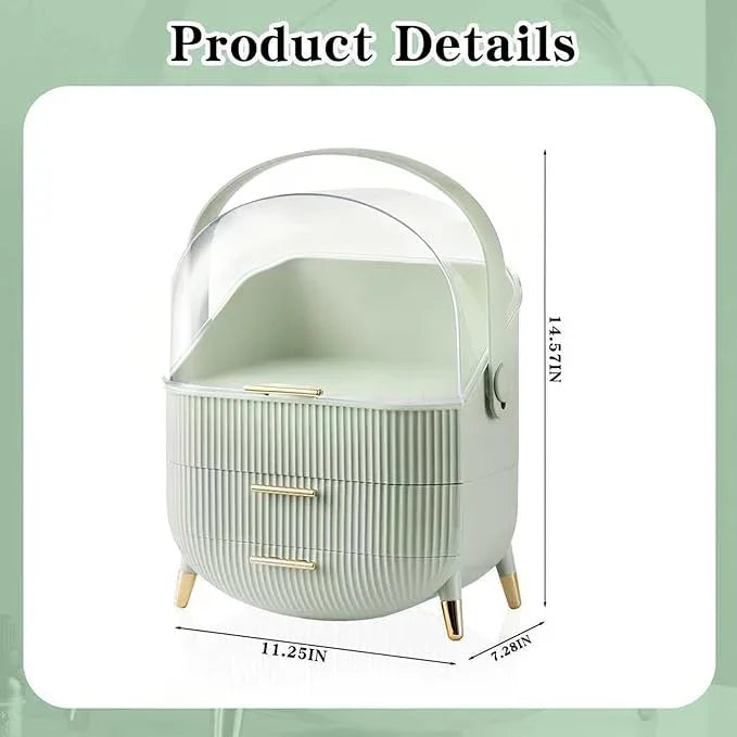 GLTAYLMY Makeup Organizer for Vanity, Cosmetics Skincare Organizers with Lid and Drawers, Cosmetic Display Cases for Countertop Bathroom Dresser, Ideal Gifts for Brush Lipstick Perfume Jewellry - ModernBath