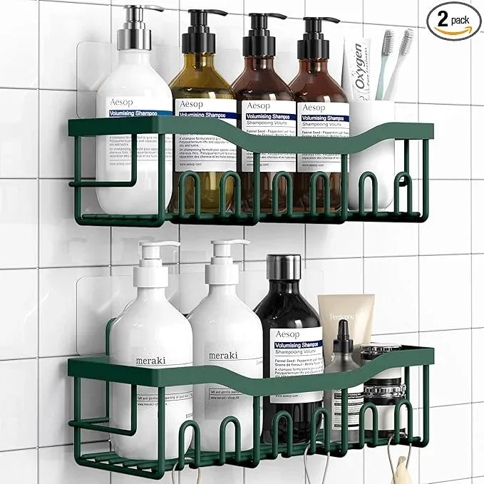 EUDELE Shower Caddy 2 Pack, Adhesive Shower Organizer for Home Decor & Kitchen Storage, No Drilling, Rustproof Stainless Steel Bathroom Shelf Organizer - ModernBath