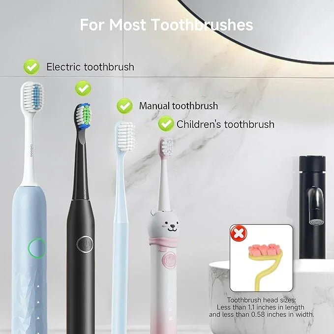 SHGUMITE Toothbrush Holder Sanitizer - Toothbrush Dryer and Cleaner, Wall Mounted Holder with 10000mAh Rechargeable Battery, Triple-Light Cleaning + Rapid Drying System for Bathroom - ModernBath